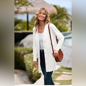 NEW-XL - classic long cardigan soft
2pocket button-down women’s